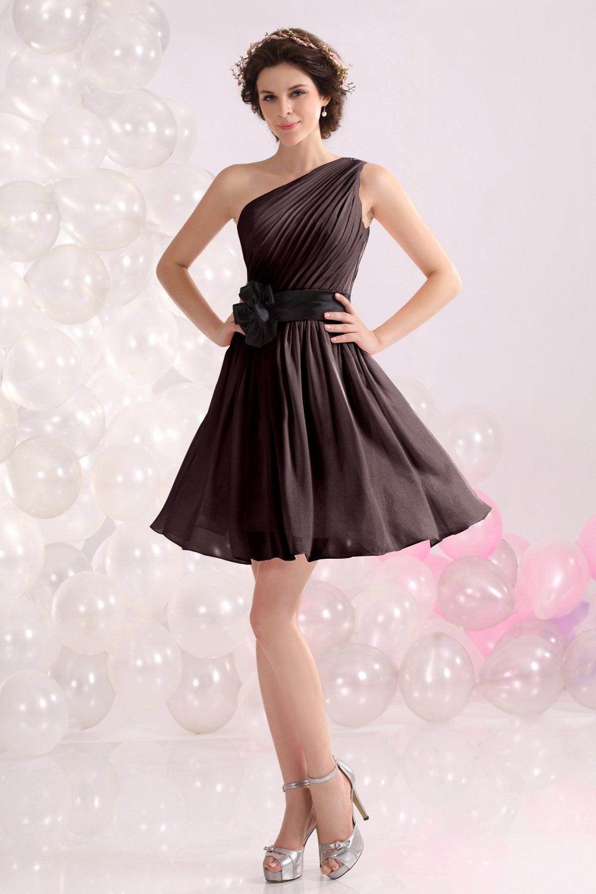 A-Line Short-Mini Chiffon Bridesmaids Dress COZB1301C - COCOMELODY